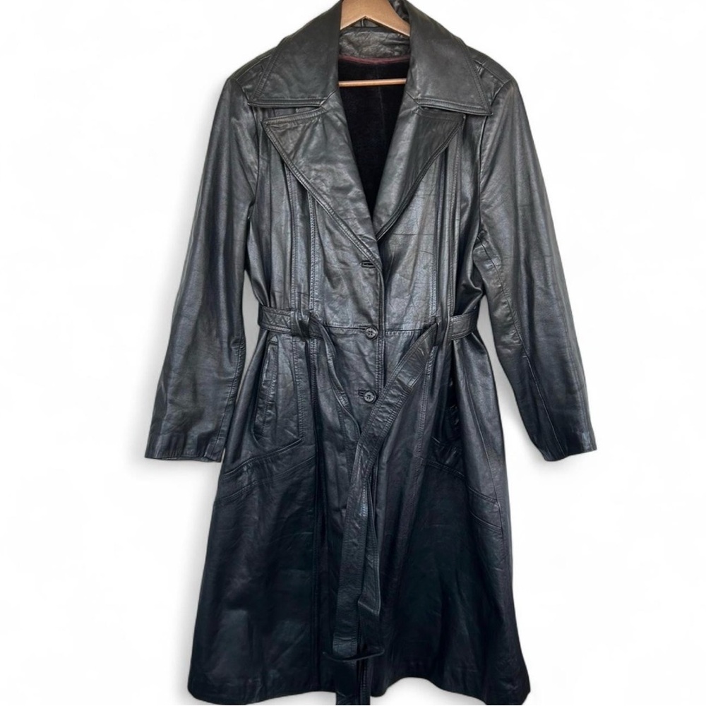 Vintage Montgomery Ward 'The Tannery' Women's Leather Trench Coat